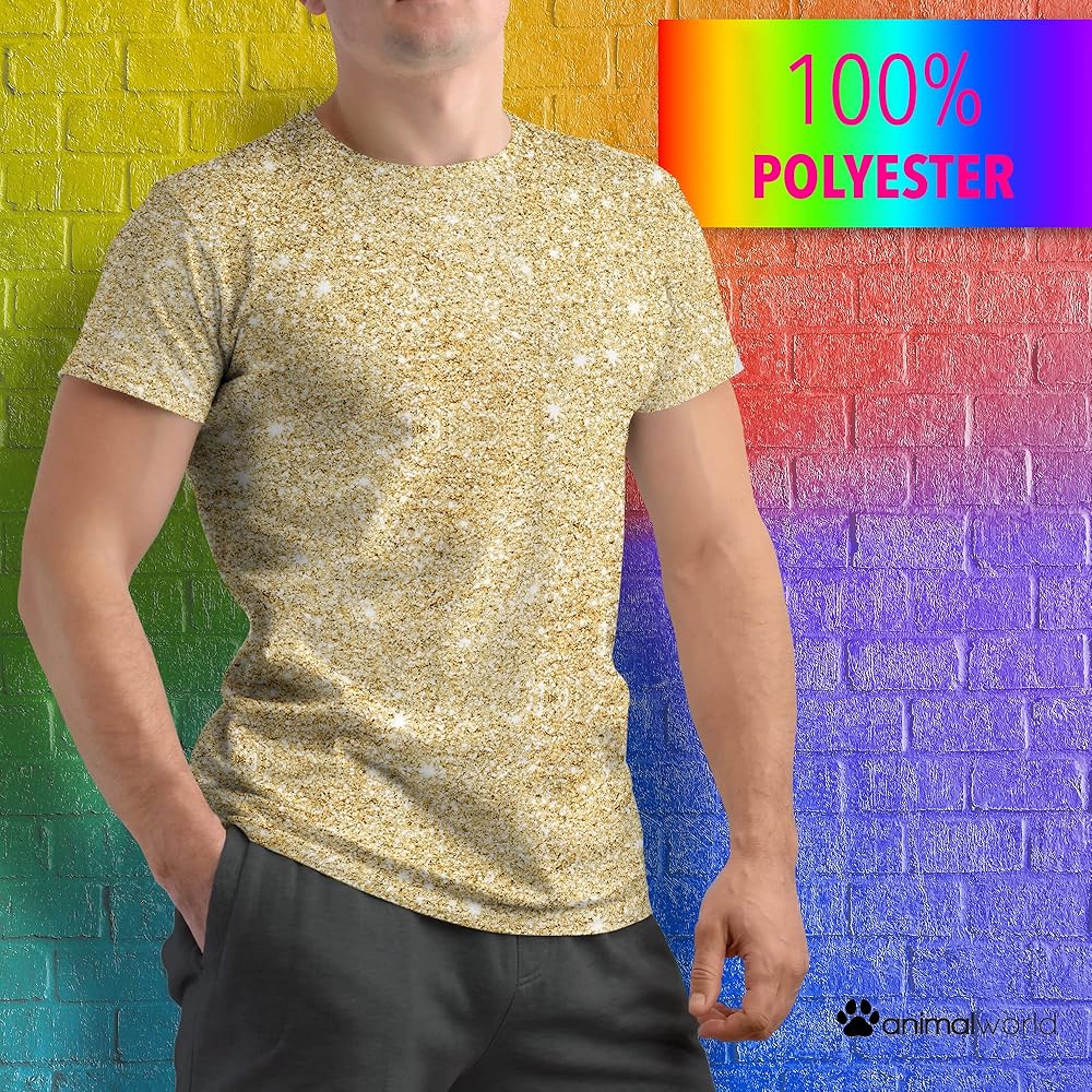Tシャツ・カットソー LUV IS TRUE SM GLITTER OFFSHOULDER TEE 5BSA050 Amazon.com: Faux Gold Glitter All Over Mens T Shirt Multi SM